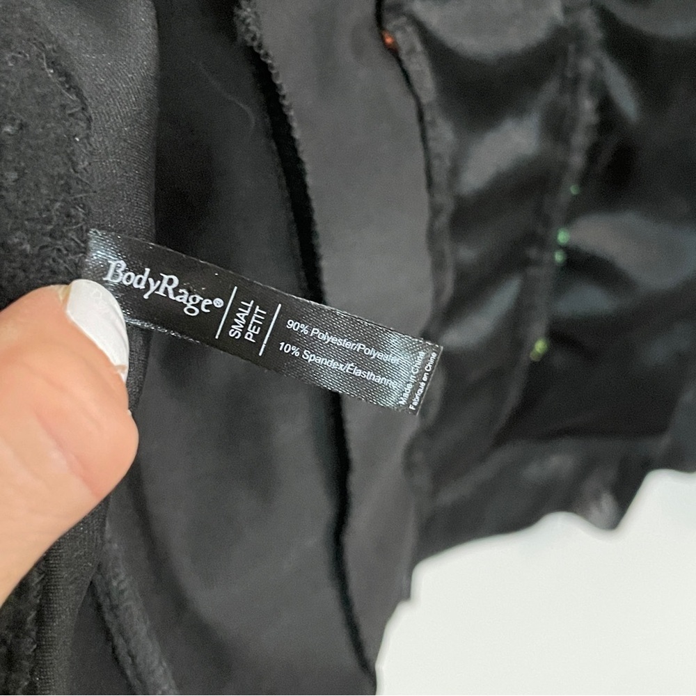 Spencers Corset Bustier Top Neon Swirls Mesh Ruffle Small - Picture 11 of 13